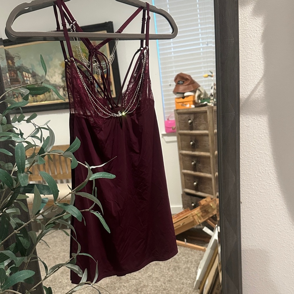 Elegant Burgundy Chemise